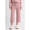 Splendid Carrie Ankle Crop Wide Leg Terry Pants In Lotus