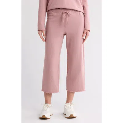 Splendid Carrie Ankle Crop Wide Leg Terry Pants In Lotus
