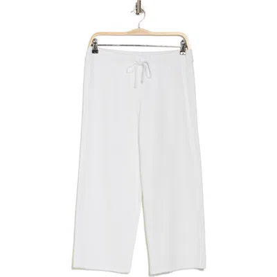 Splendid Carrie Ankle Crop Wide Leg Terry Pants In White