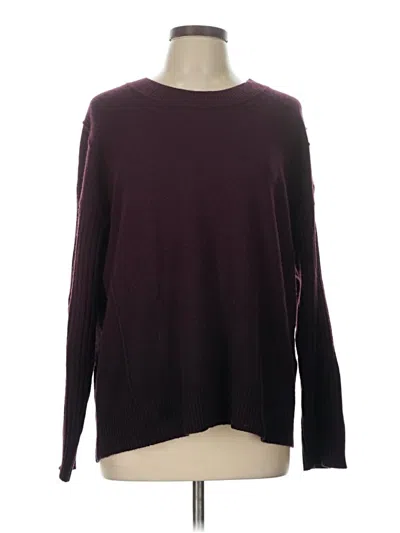 Pre-owned Splendid Cashmere Pullover Sweater In Burgundy