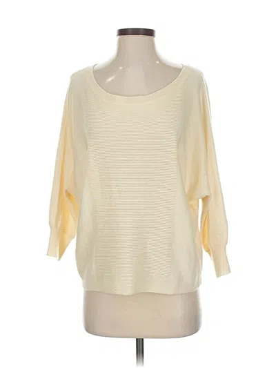 Pre-owned Splendid Cashmere Pullover Sweater In White