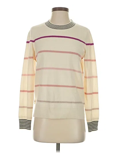 Pre-owned Splendid Cashmere Pullover Sweater In White