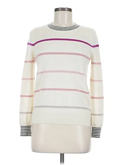 Pre-owned Splendid Cashmere Pullover Sweater In White