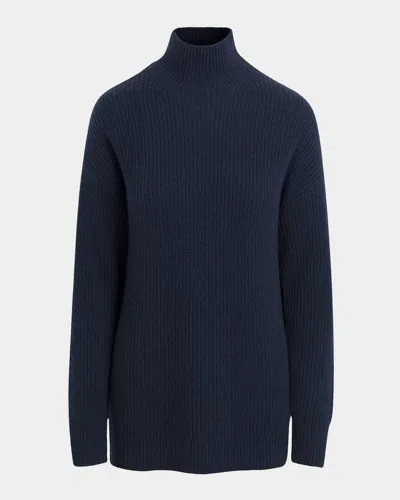 Splendid Cashmere Tunic Sweater In Navy