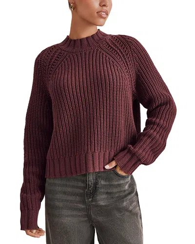 Splendid Cassidy Mock Neck Sweater In Burgundy