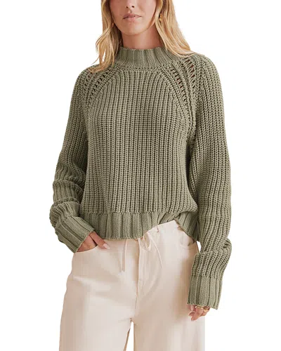 Splendid Cassidy Shaker Knit Crewneck Sweater In Green