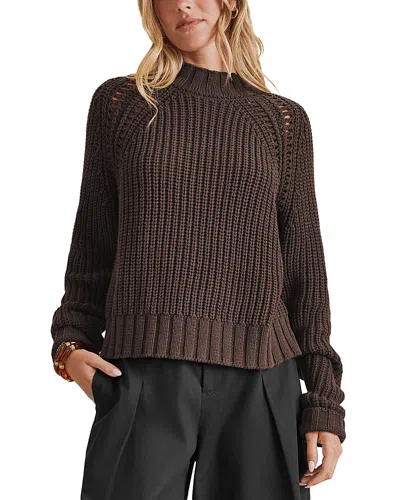 Splendid Cassidy Shaker Knit Crewneck Sweater In Brown