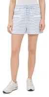 Splendid Cassie Terry Stripe Shorts White/seaport In White/seaport