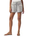 Splendid Cassie Terry Tie Waist Shorts In White/seaport