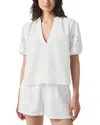 Splendid Cayden Embroidered Eyelet Top In White