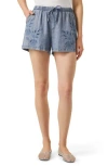 Splendid Cayden Embroidered Chambray Drawstring Shorts
