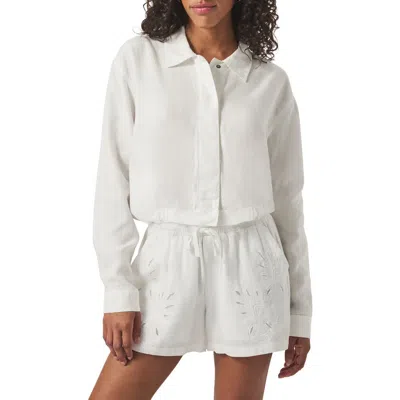 Splendid Cayden Embroidered Crop Jacket In White
