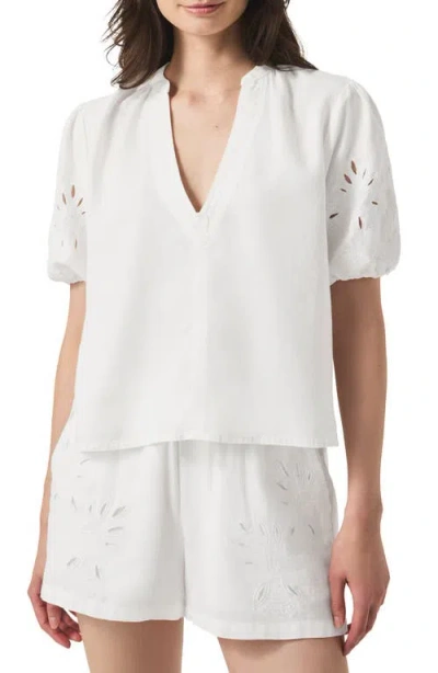 Splendid Cayden Embroidered Eyelet Top In White