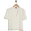 Splendid Cayden Embroidered Flutter Linen-blend Top In White