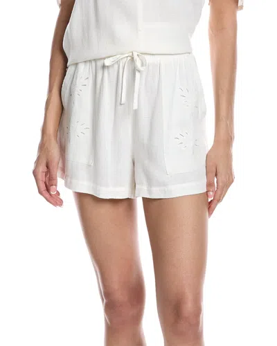 Splendid Cayden Embroidered Linen-blend Short In White