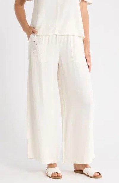 Splendid Cayden Wide Leg Pants In White