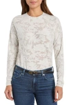 Splendid Cece Floral Semisheer Long Sleeve Top In White