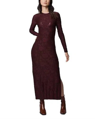 Splendid Cecelia Floral Long Sleeve Dress In Red In Burgundy