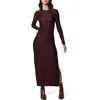 Splendid Cecelia Floral Long Sleeve Maxi Dress In Brown