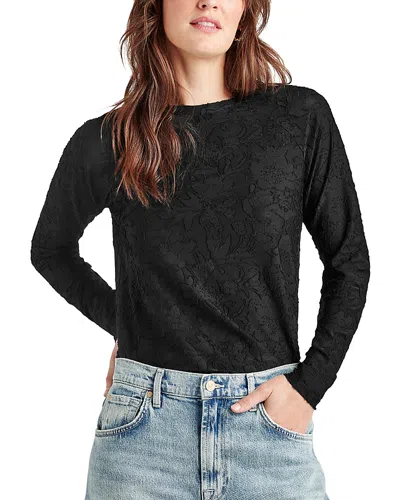 Splendid Cecelia Floral Long Sleeve Tee In Black