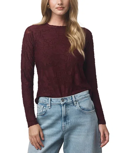 Splendid Cecelia Floral Long Sleeve Tee In Burgundy