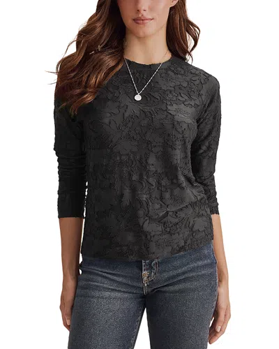 Splendid Cecelia Floral Long Sleeve Tee In Black