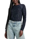 Splendid Cecelia Floral Long Sleeve Tee In Navy