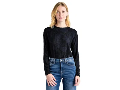 Splendid Cecelia Floral Long Sleeve Tee Women's T Shirt Navy: Md (women's 6-8) In Blue