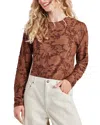 Splendid Cecelia Floral Long Sleeve Tee In Woodgrain