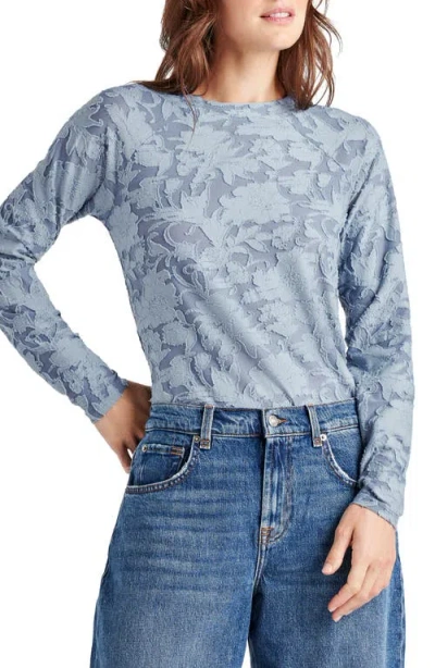 Splendid Cecelia Floral Long Sleeve Tee In Periwinkle