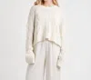 Splendid Cecilia Mixed Stitch Crewneck Sweater In White