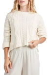 Splendid Cecilia Mixed Stitch Crewneck Sweater In Snow