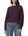 Splendid Celeste Cable Wool-blend Sweater In Burgundy