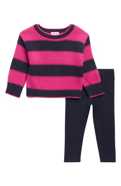 Splendid Babies'  Celeste Stripe Sweater & Leggings Set In Multi