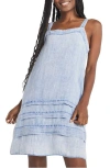 Splendid Celine Mini Dress In Bleached Indigo