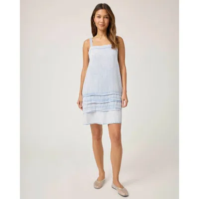 Splendid Celine Mini Dress Women's Bleached Indigo Square Neck Frog421 In Blue