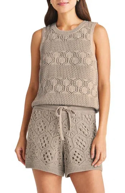 Splendid Celine Open Stitch Sleeveless Sweater In Rattan
