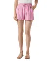Splendid Celine Stripe Drawstring Shorts In Chateau Rose Stripe