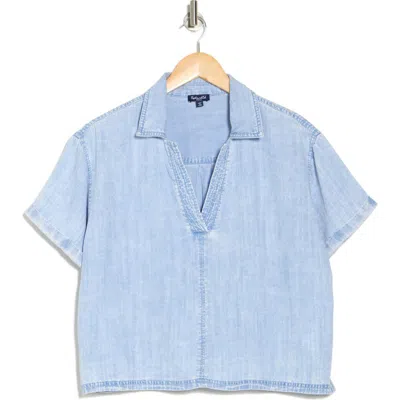 Splendid Chambray Polo Top In Indigo
