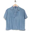 Splendid Chambray Polo Top In Indigo