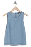 Splendid Woven Shell Tank In Blue