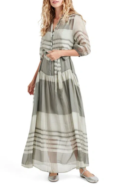 Splendid Chance Tie Waist Maxi Dress In Green Multi