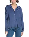 Splendid Charmeuse Lyr Button-down Shirt In Blue