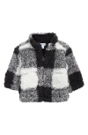 Splendid Check Fleece Jacket In Black