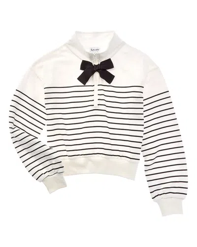 Splendid Chic Stripe 1/4-zip In Neutral