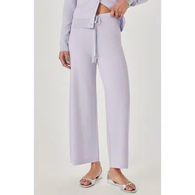 Splendid Christa Crop Sweater Pants In Purple
