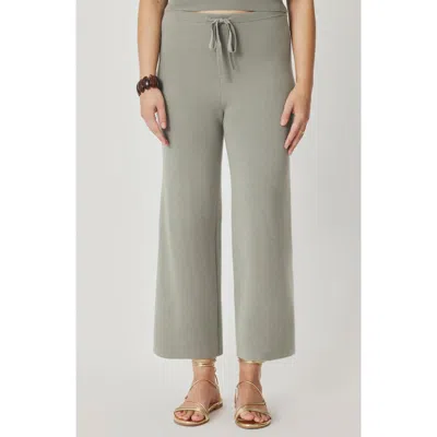 Splendid Christa Crop Sweater Pants In Green