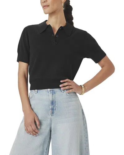 Splendid Christa Polo Sweater In Black