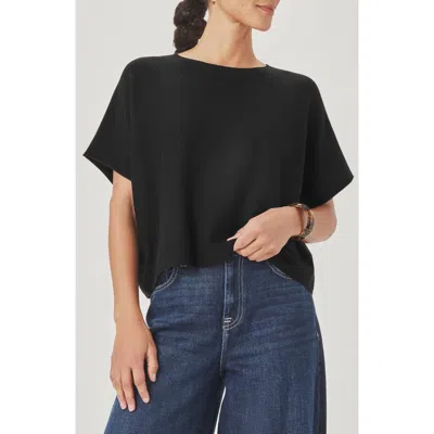 Splendid Christa Short Sleeve Sweater In Black