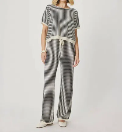 Splendid Christa Stripe Sweater Pant In Mood Indigo In Neutral